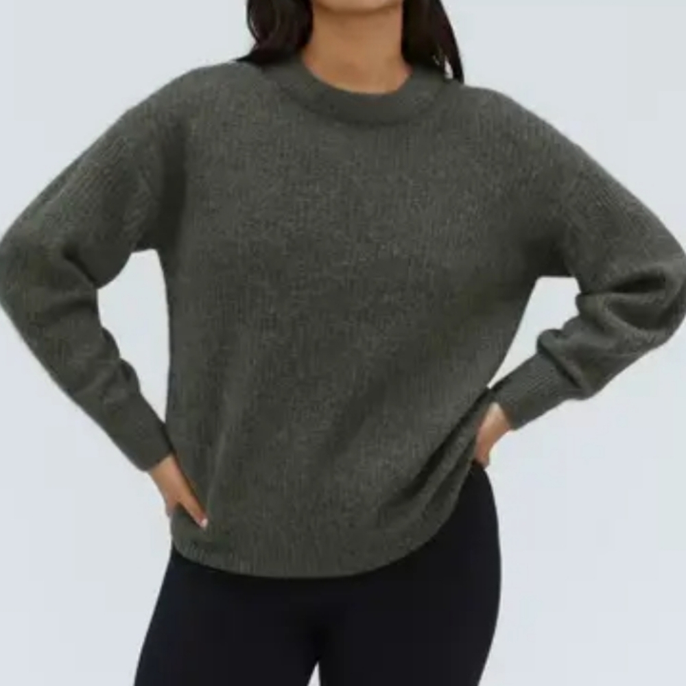 Everlane Oversized Alpaca Crew Sweater M Dark Green Kambaba